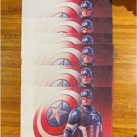 Captain America Placemats set of 6 NWT - Picture 1 of 5